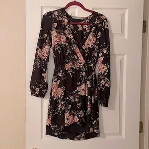Floral Navy Blue Longsleeve Cocktail Dress